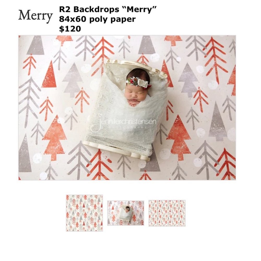 R2 Backdrops Professional Background for Photography - "Merry" 84x60 Poly Paper